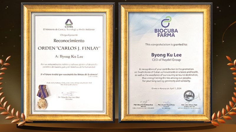 Ceo Raydel Lee-Byung-Ku nhận huân chương Carlos Finlay