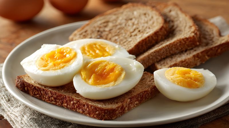 Thực đơn bữa sáng cho người mỡ máu cao - Thứ 3 Bánh mì nguyên cám và trứng luộc