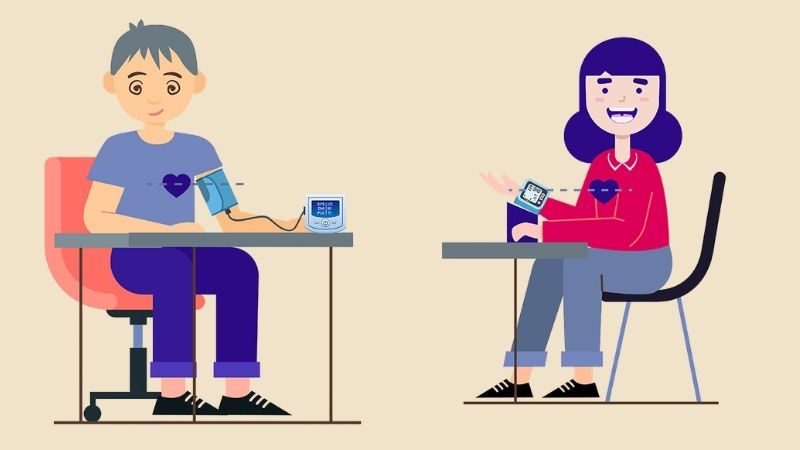 Không sử dụng chất kích thích và nói chuyện khi đo huyết áp