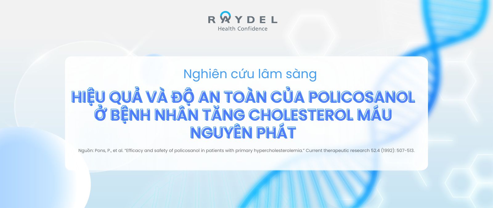 Hiệu quả và độ an toàn của policosanol ở bệnh nhân tăng cholesterol máu nguyên phát