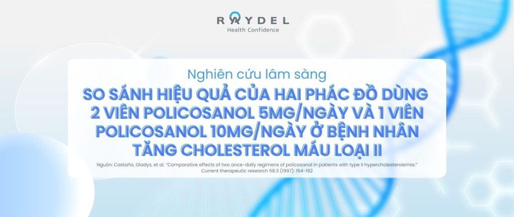 So sánh hiệu quả của hai phác đồ dùng 2 viên policosanol 5mg/ngày và 1 viên policosanol 10mg/ngày ở bệnh nhân tăng cholesterol máu loại II