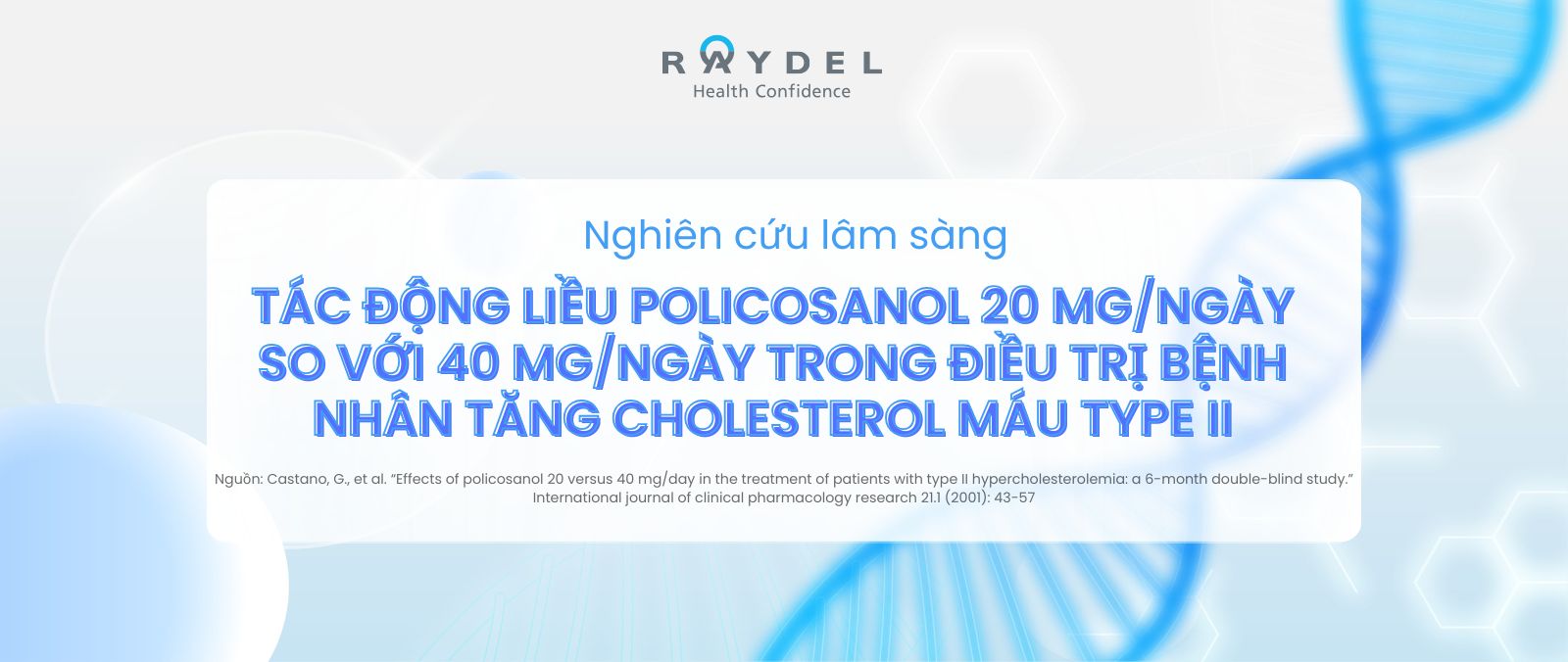 Tác động của liều Policosanol 20 mg/ngày so với 40 mg/ngày trong điều trị bệnh nhân tăng cholesterol máu type II